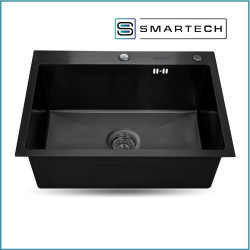 Кухонная мойка SMARTECH SMR 6850 врезная 68х50х22 см, нержавеющая сталь , черная